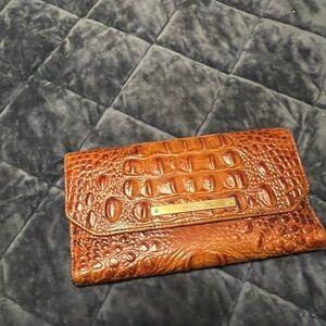 Brahmin Brown Crocodile Embossed Wallet